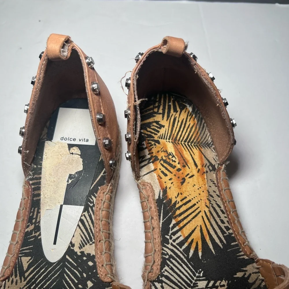 Dolce Vita Ceyla Espadrille Sandals Slip On Tan Brown Women Size 7.5